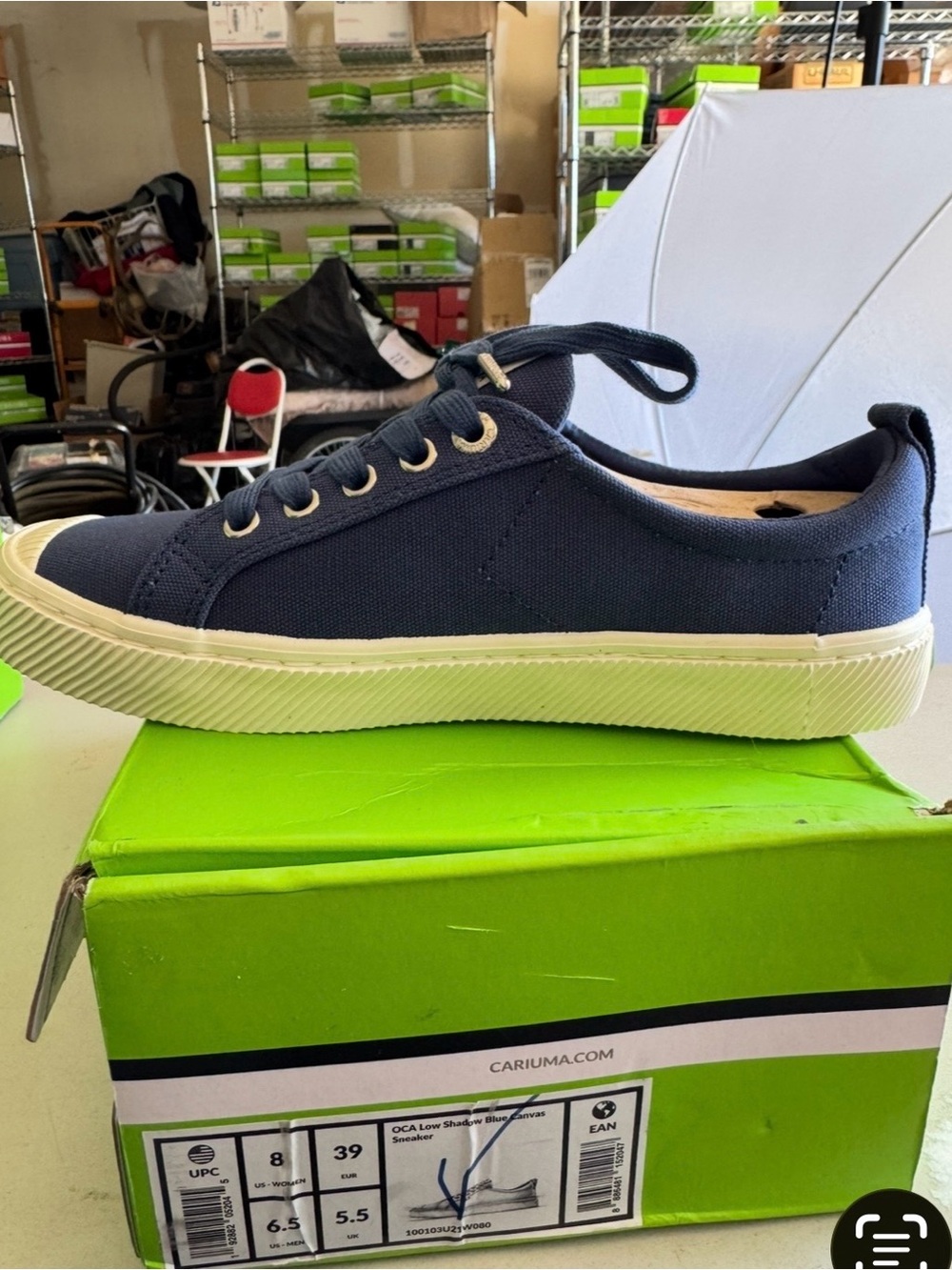 Cariuma Low-Top Sneakers in Off-White with Black Logo - Picture 5 of 10